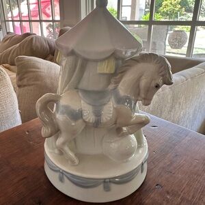 Vintage Enesco Ceramic Carousel Horse Figurine nightlight with light